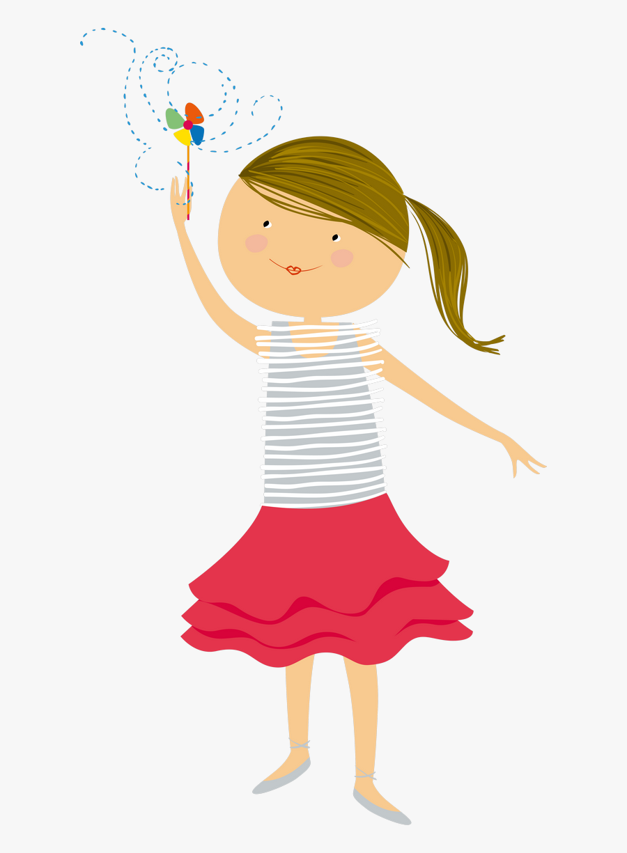 Clip Art Little Girl Stuff - Illustration, Transparent Clipart