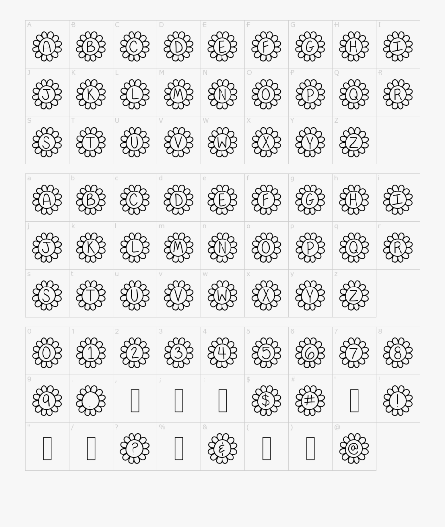Clip Art Download Characters - Police D Écriture Flower Power, Transparent Clipart