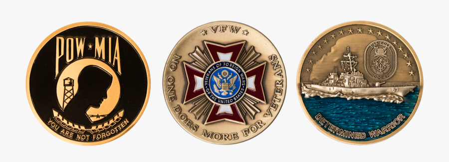Vfw Vanguard Array - Vfw Pow Mia Challenge Coin, Transparent Clipart