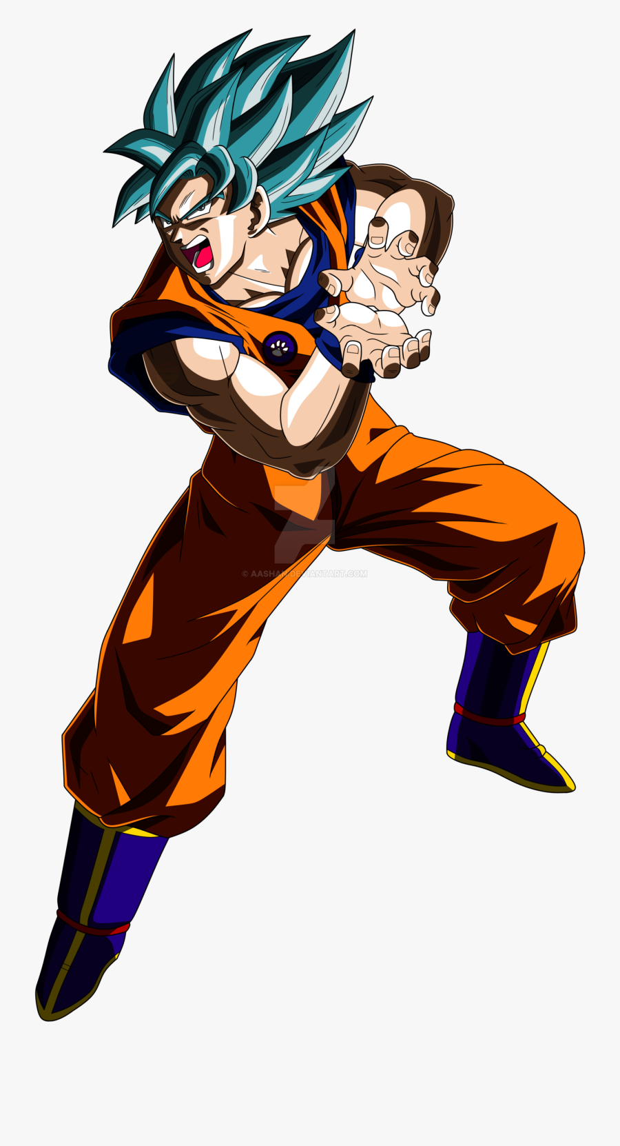 Goku Super Saiyan Blue Kamehameha, Transparent Clipart