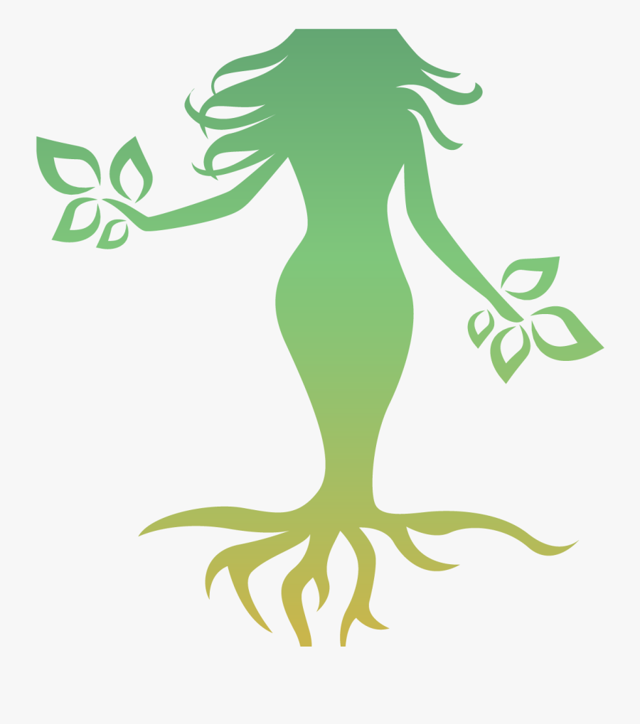 Modern Green Goddess Mascot - Illustration, Transparent Clipart