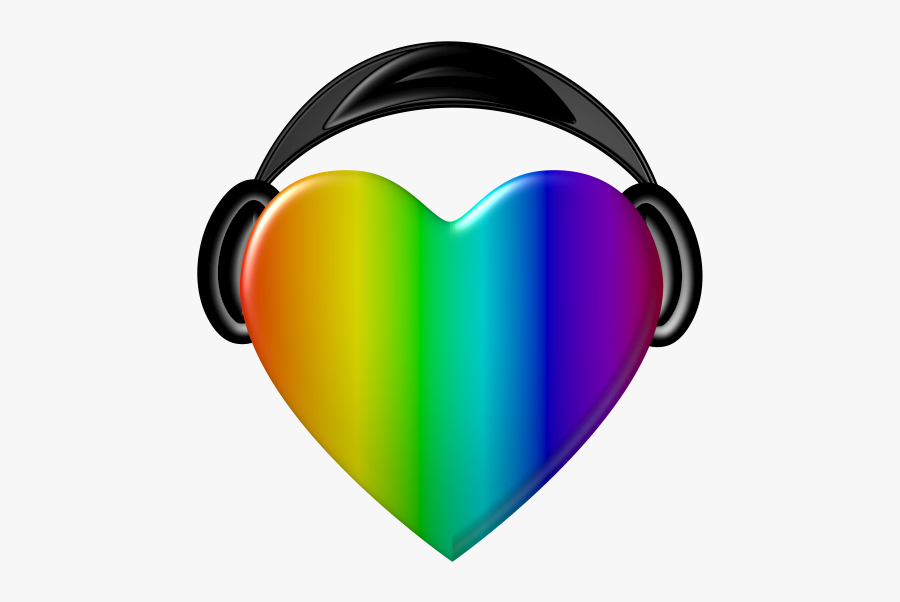 Headphones Heart Png Transparent, Transparent Clipart