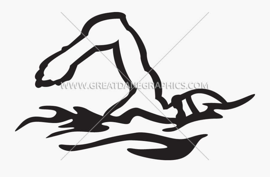 Silhouette Clipart Swimming - Illustration, Transparent Clipart