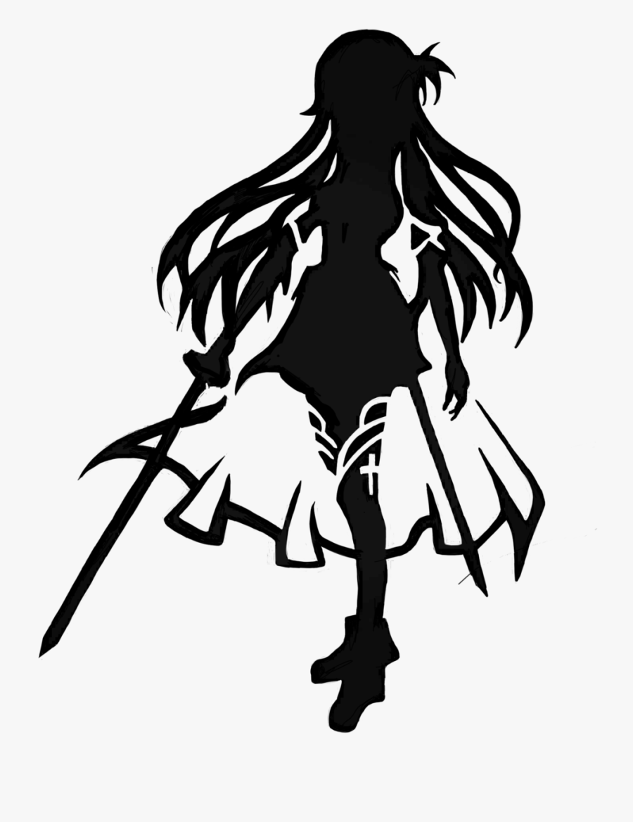 Asuna Black And White, Transparent Clipart