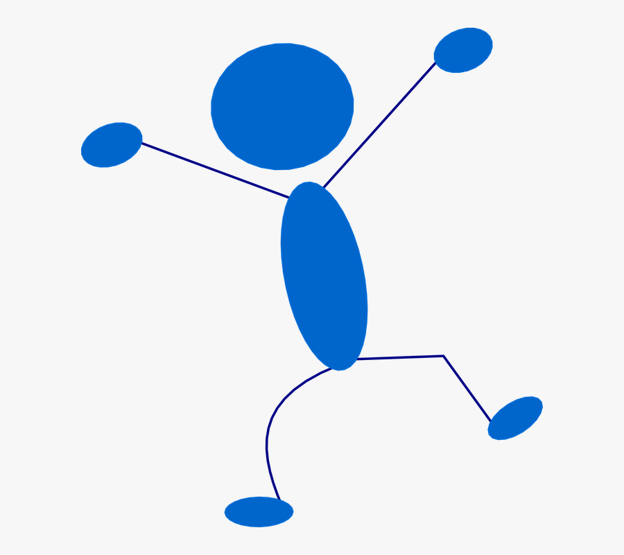 Dance, Leap, Man, Figure, Blue, Character, Avatar - Blue Man Clipart, Transparent Clipart