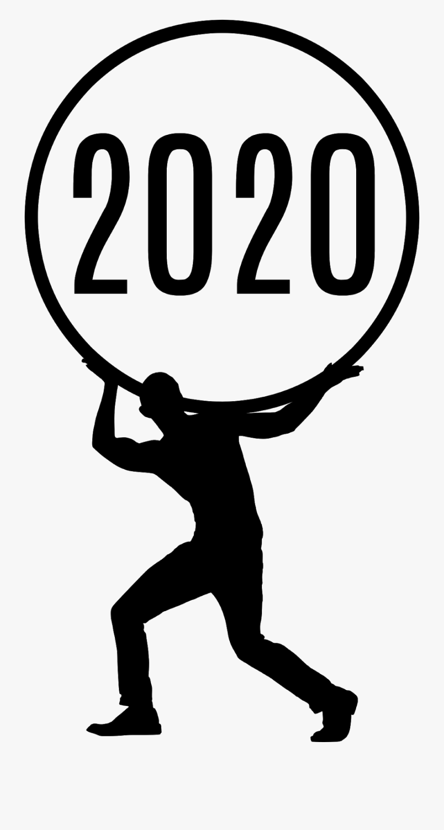 Newyear, 2020, To Reach, Banner, Design, Model, Man, - Job Silhouette Png, Transparent Clipart