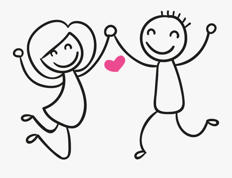 Stick People In Love, Transparent Clipart