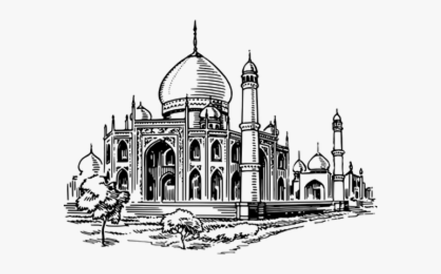Mandir Black And White, Transparent Clipart