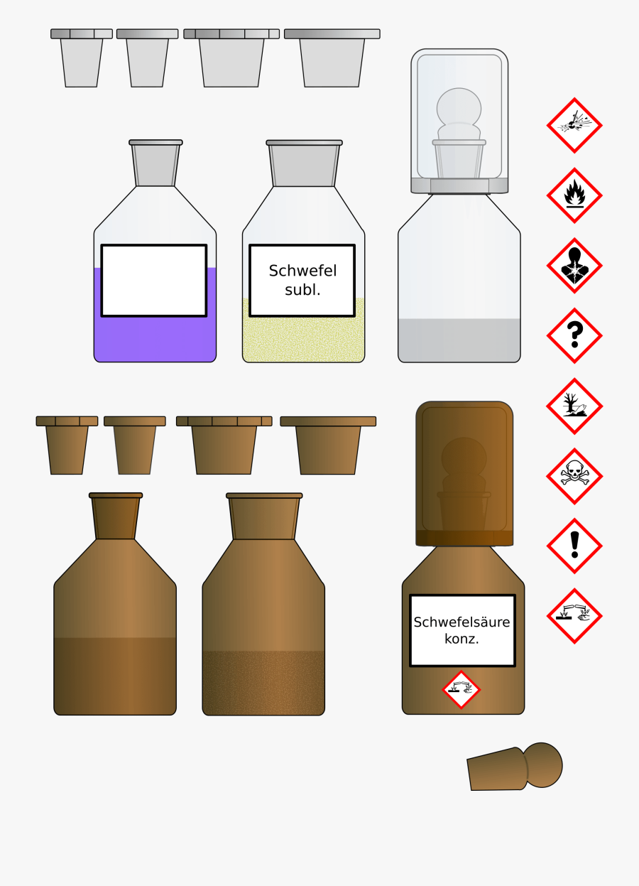 Clipart - Bottle Of Chemical Clip Art, Transparent Clipart