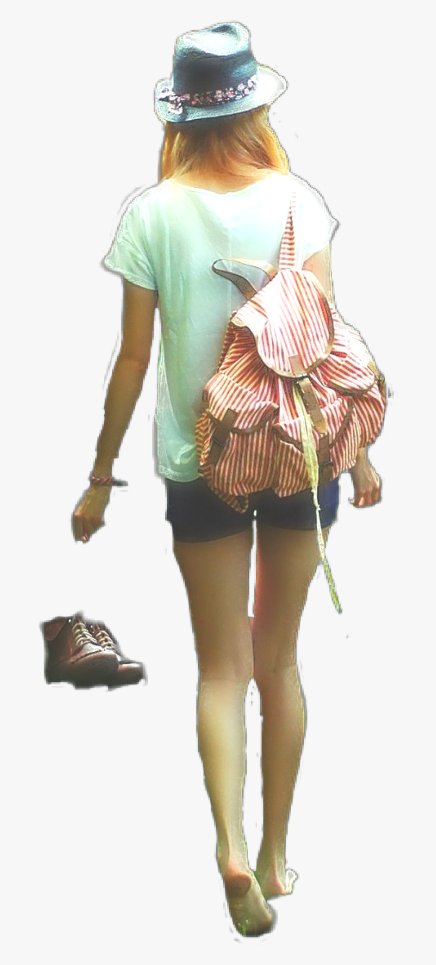 #woman #behind #girl #backpack #shoes #walking - Girl, Transparent Clipart