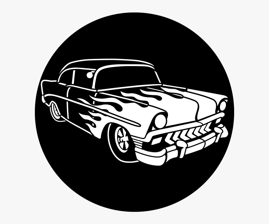 Apollo Flaming 50s Ford - Antique Car Black And White Png, Transparent Clipart