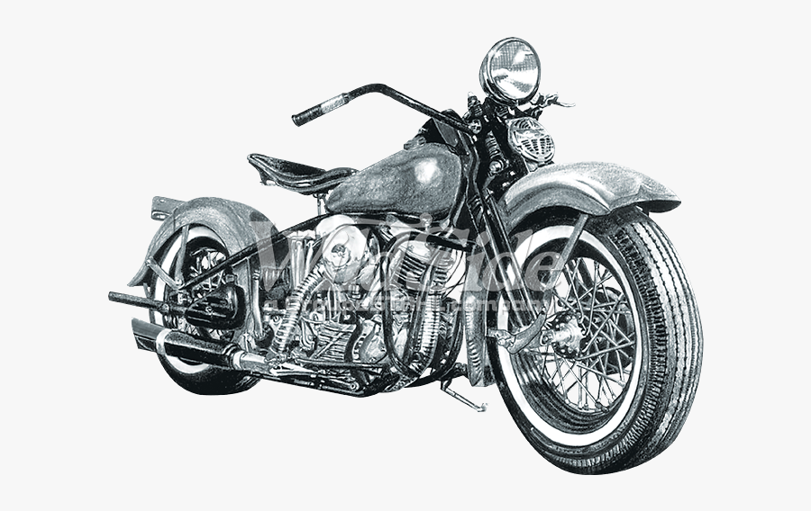 Harley Davidson Panhead Drawing, Transparent Clipart