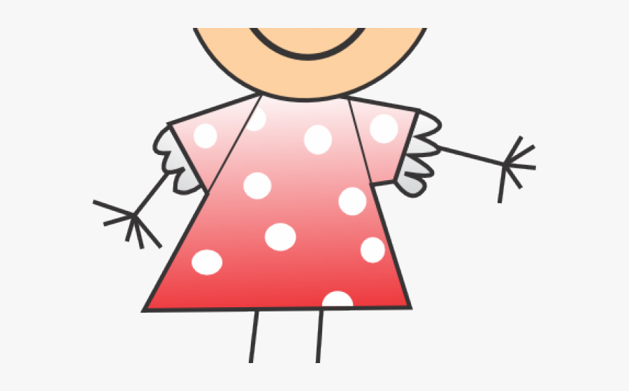 Cartoon Stick Figure Girl Charms Clipart , Png Download - Stick Figure Kid, Transparent Clipart