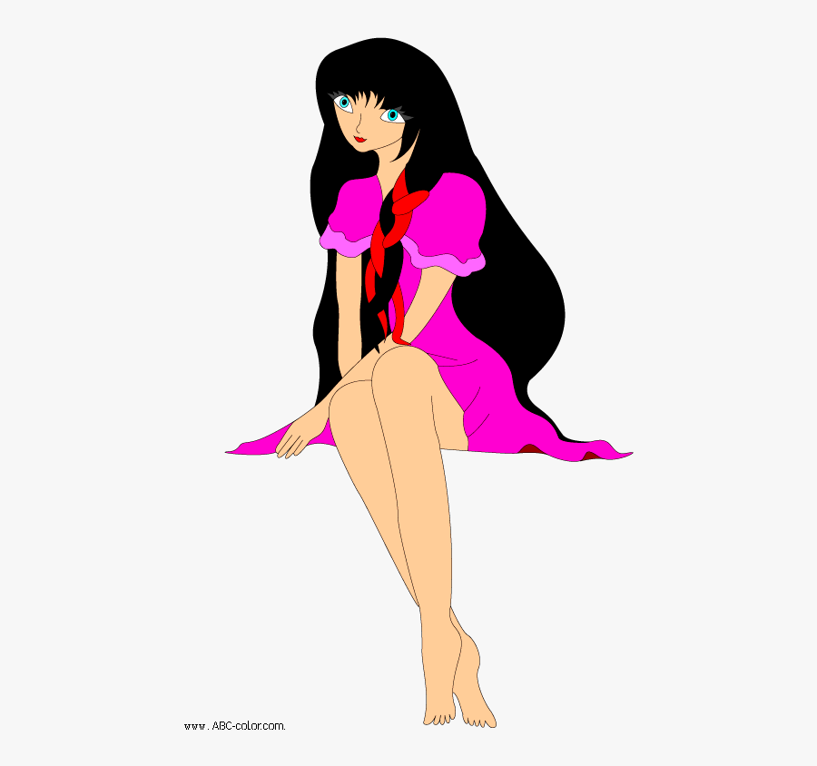 Transparent Girl Sitting Png - Cartoon Sitting Girl Png, Transparent Clipart