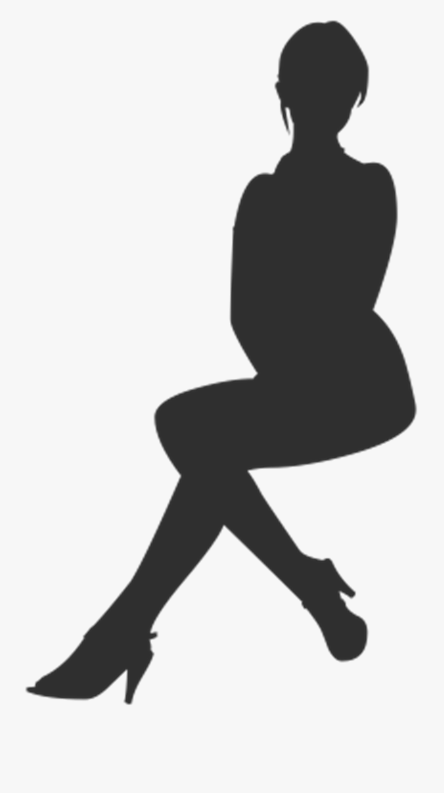 Silhouette Woman Clip Art - Lady Sitting Silhouette Png, Transparent Clipart
