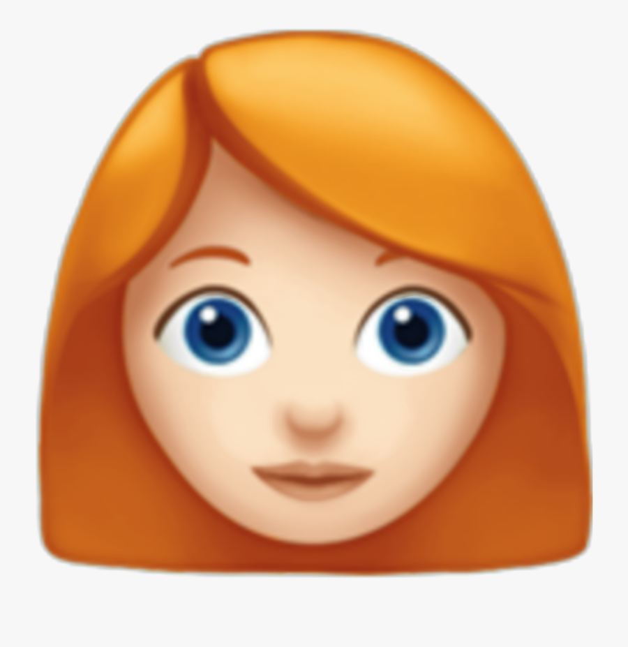 Redheaded Girl With Blue Eyes Just Like Me - Red Hair Girl Emoji, Transparent Clipart