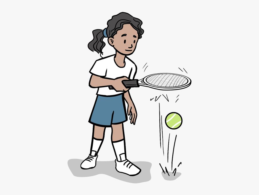 Tennis Clipart Ready Position - Cartoon, Transparent Clipart