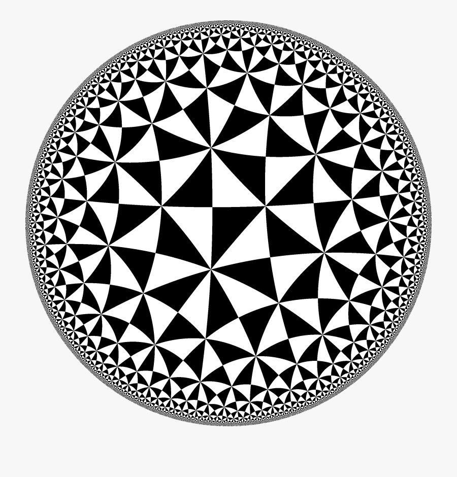 H2checkers 245 - Hyperbolic Triangular Tiling, Transparent Clipart