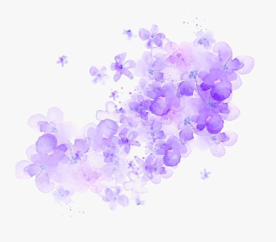 Ftestickers Watercolor Flowers Purple Transparent - Purple Watercolor Flower Transparent, Transparent Clipart