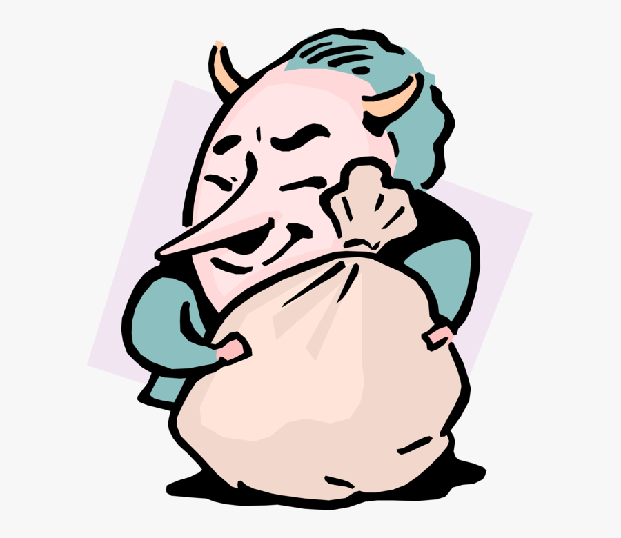 Vector Illustration Of Ill-got Gains Idiom Greedy Businessman, Transparent Clipart