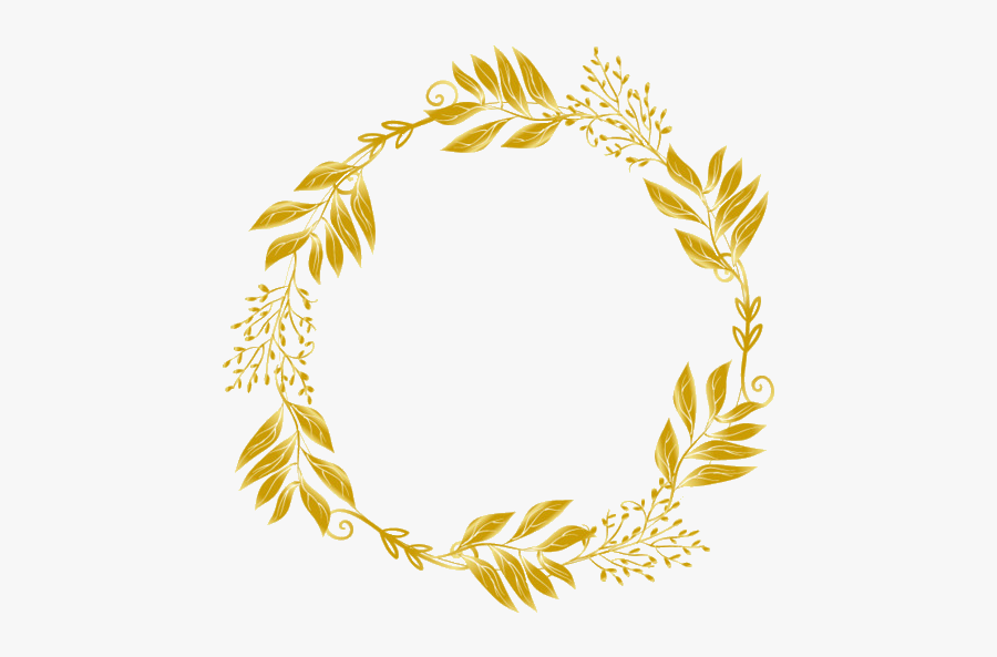 #golden #gold #wreath #floral #flowers #flower #designs - Gold Floral Wreath Png, Transparent Clipart