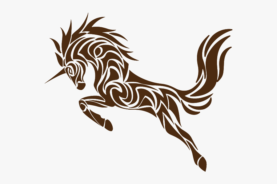 Unicorn Car Stickers Tuning - Unicorn Tribal Tattoo, Transparent Clipart