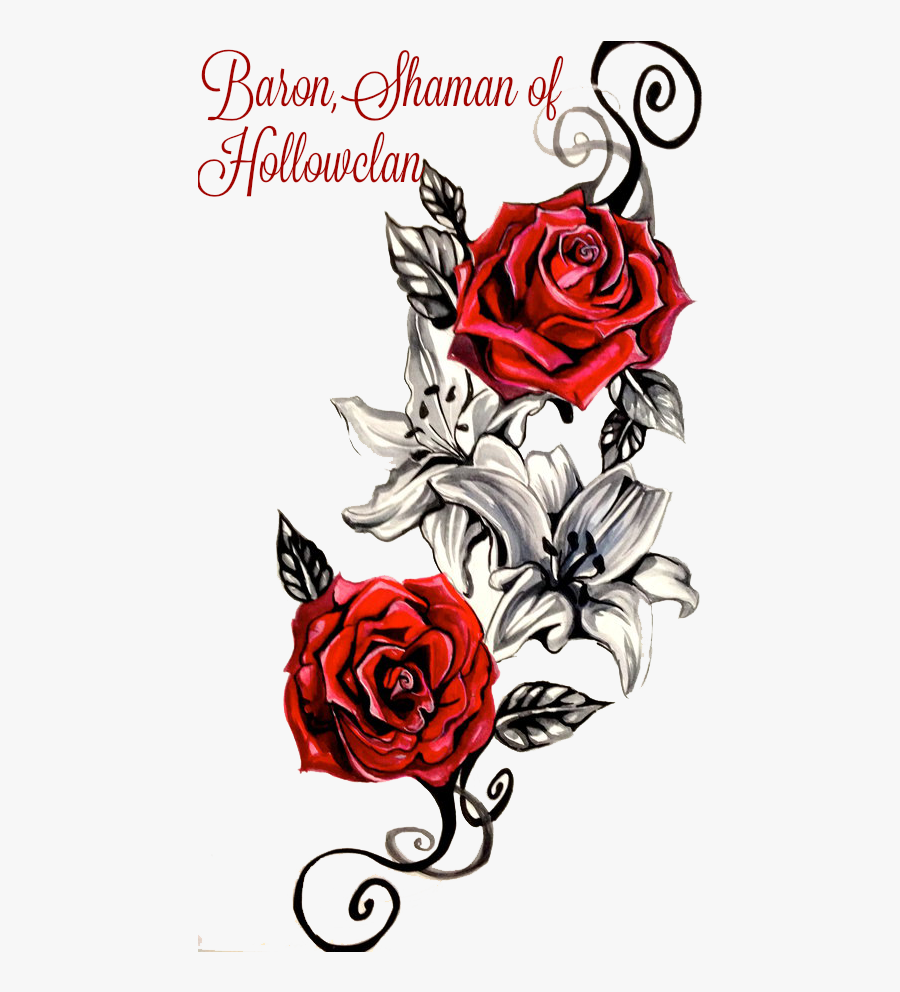 December Clipart First - Colored Rose Tattoo Design, Transparent Clipart