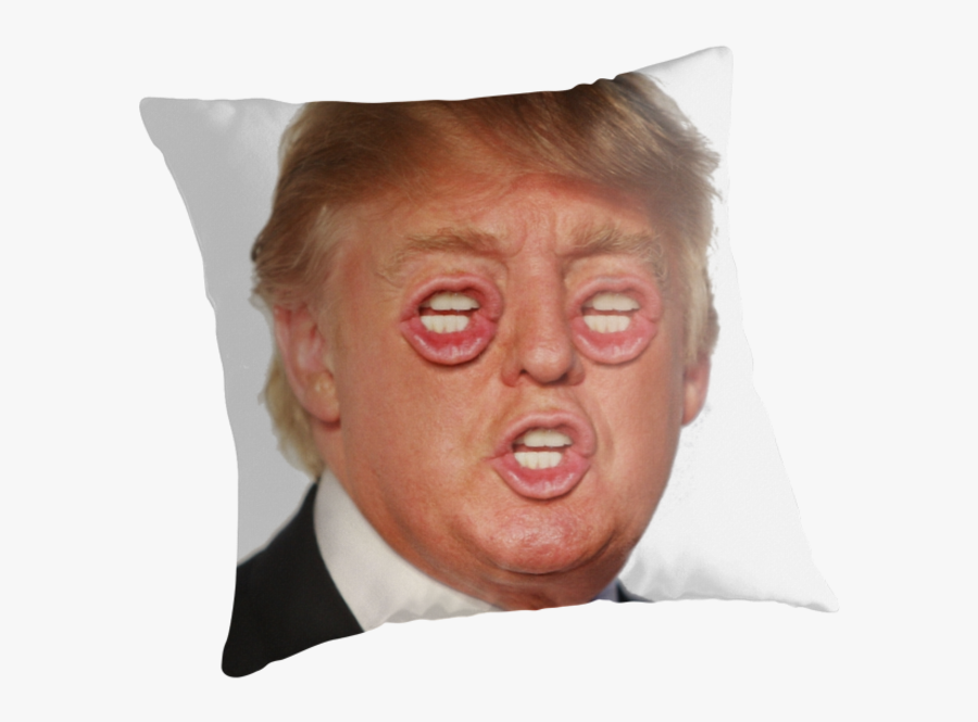 Donald Trump Nose Cushion Throw Pillows - Donald Trump Funny Face, Transparent Clipart