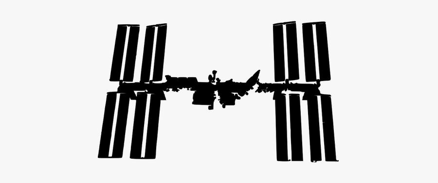 International Space Station Silhouette Vector Drawing - Drawing Of International Space Station, Transparent Clipart