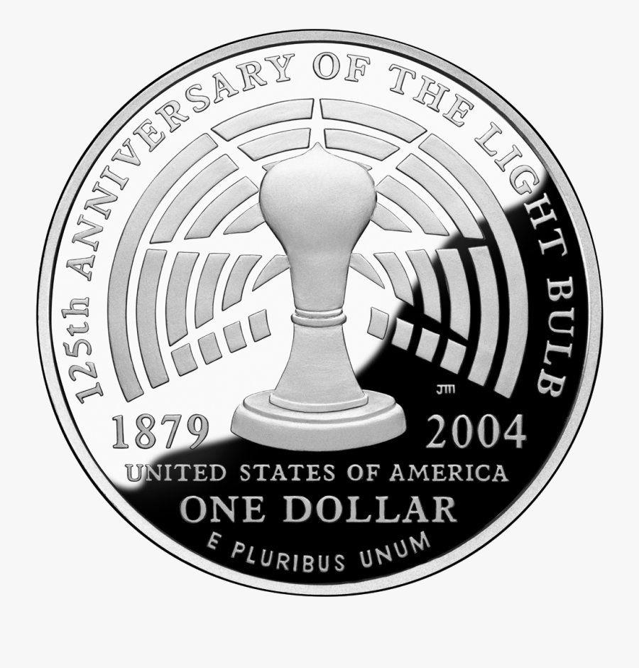 2004 Thomas Alva Edison Silver Dollar - Thomas Edison Dollar Coin, Transparent Clipart