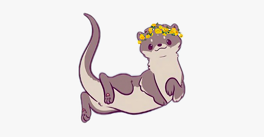 #sticker #animal #cute #otter #xoxo - Kawaii Otter, Transparent Clipart
