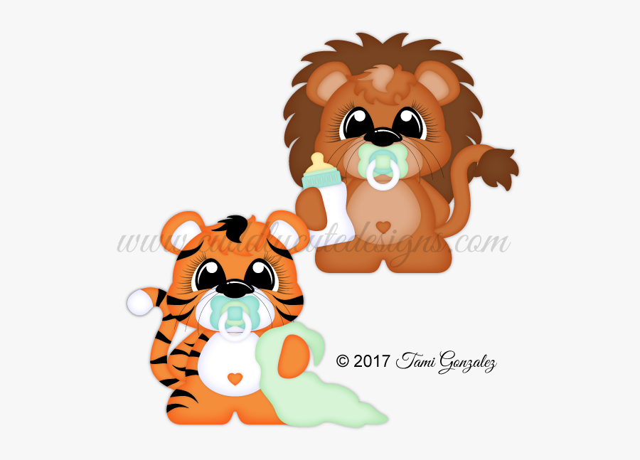 Snuggle Babies Lion Tiger - Leones Animados Bebes, Transparent Clipart