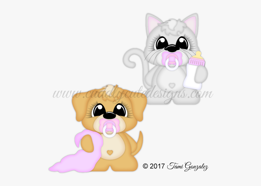 Animals Snuggle Babies Kitty - Cartoon, Transparent Clipart