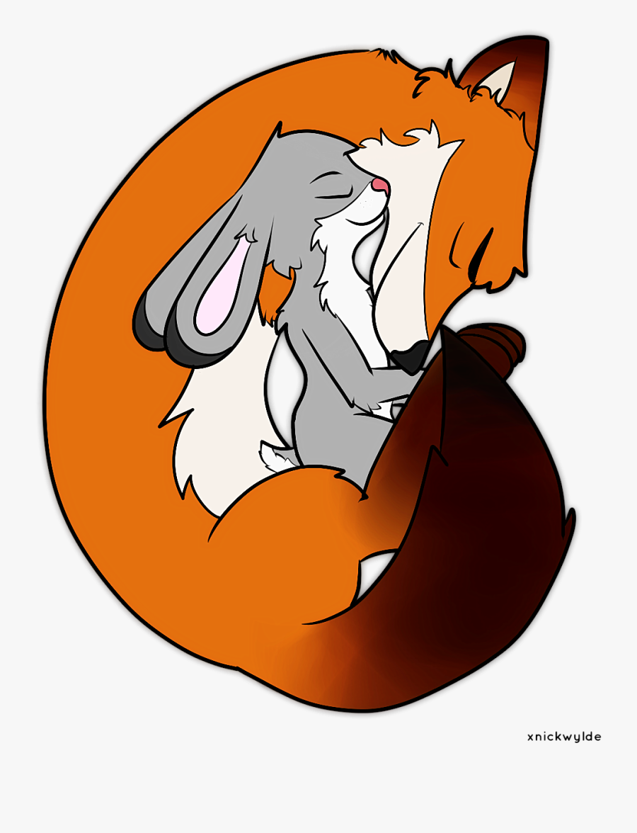 Nick And Judy Cuddling - Nick Wilde, Transparent Clipart