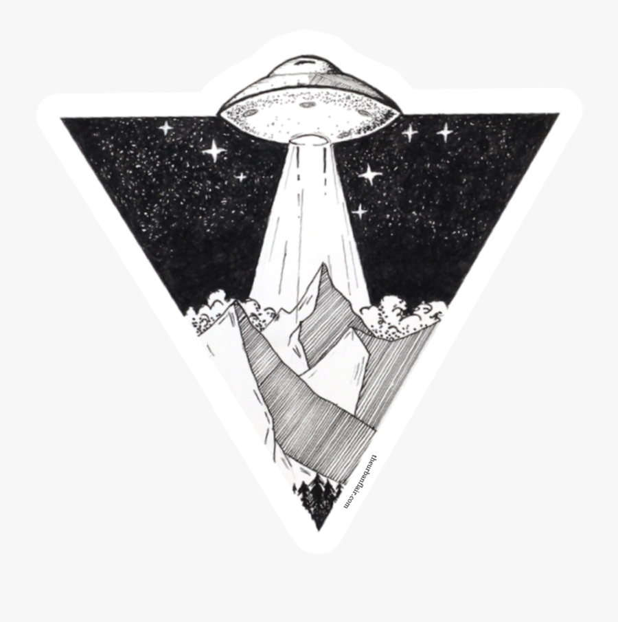 Alien Abduction Vinyl Sticker - Drawing Inside A Triangle, Transparent Clipart