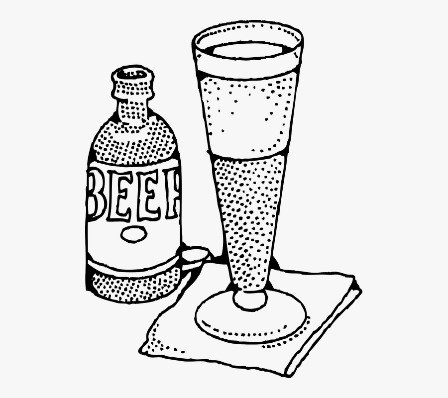 Pilsner Glass, Beer, Beer Bottle, Beer Glass - Clipart Black And White Beer Mug Png, Transparent Clipart