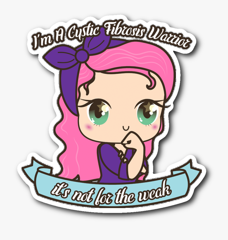Cute Cystic Fibrosis Warrior Sticker - Fibromyalgia Warrior, Transparent Clipart