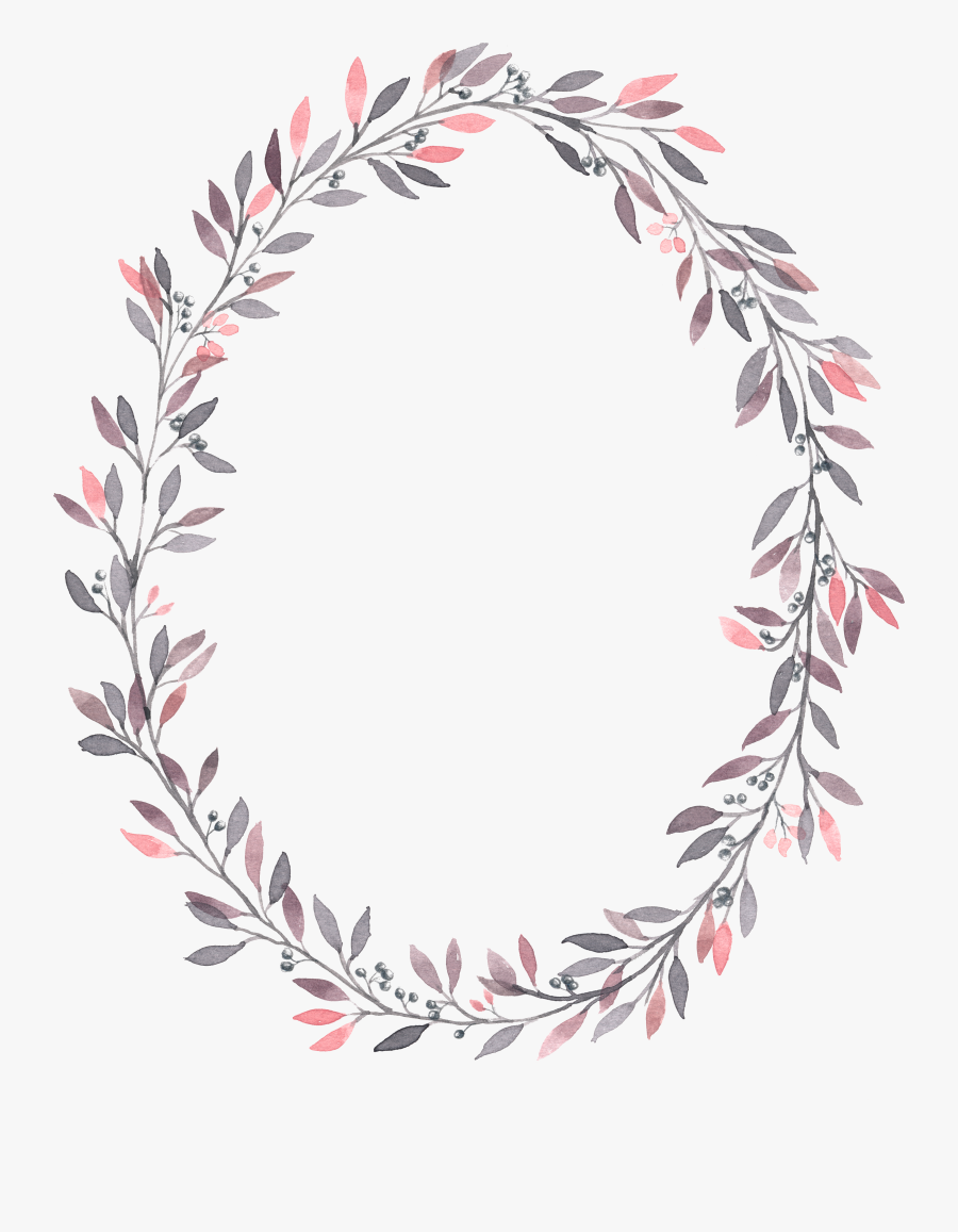 Wedding Invitation Wreath Watercolor Painting Flower - Floral Oval Background Png, Transparent Clipart