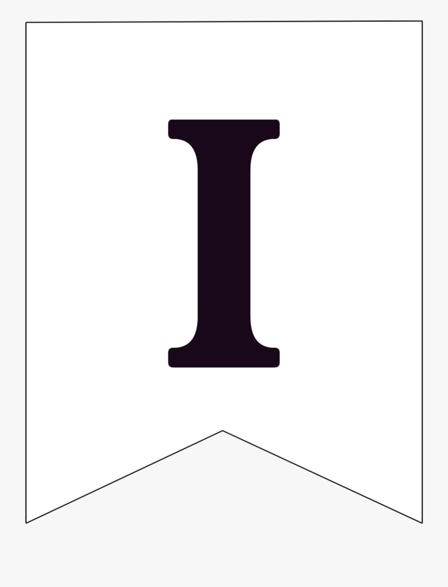Free Printable Black And White Pennant Banner Letter, Transparent Clipart