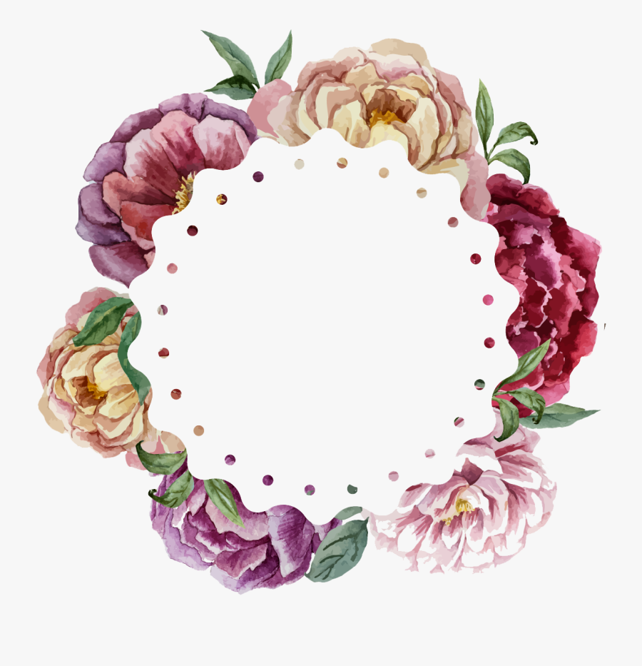 Watercolor Painting Flower Wreath Wedding - Ring Flowers Png, Transparent Clipart