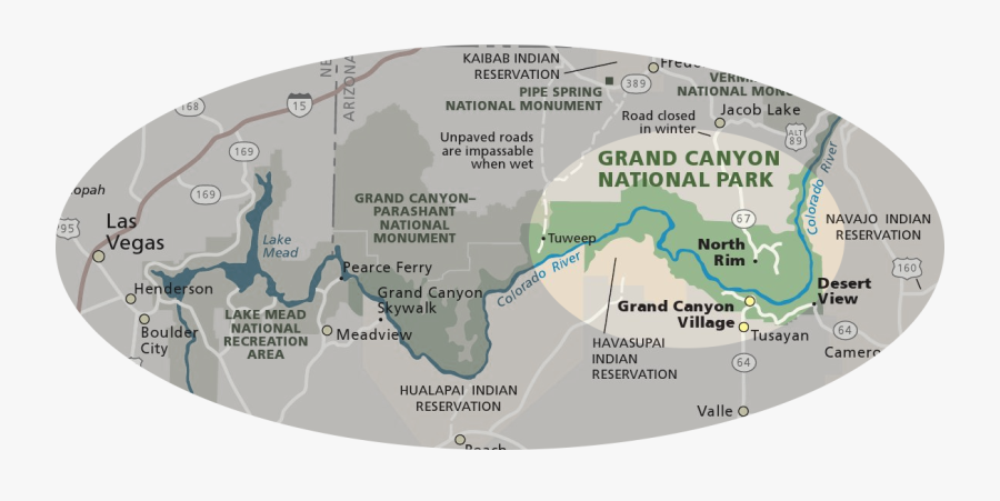 Grand Canyon Map - Grand Canyon Simple Map, Transparent Clipart