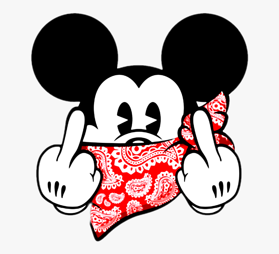 #disney #mickey #lol #badboy - Mickey Mouse Blood Gang, Transparent Clipart