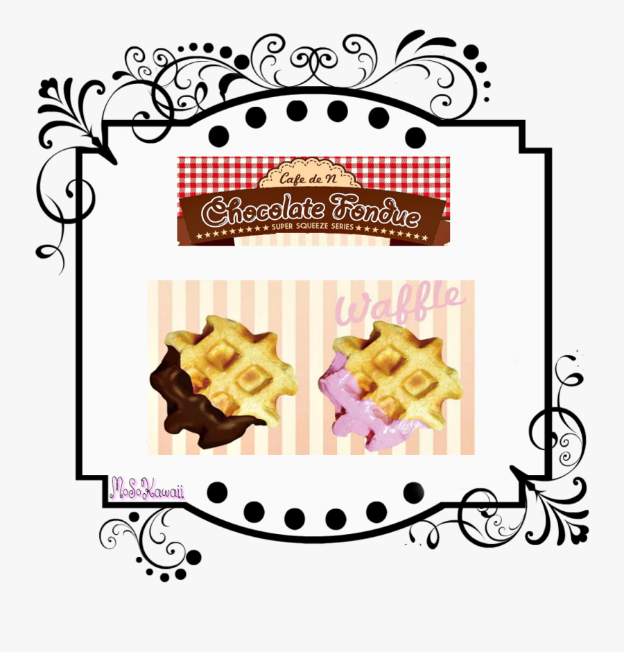 Cafe De N Chocolate Fondue Waffle Squishy, Transparent Clipart