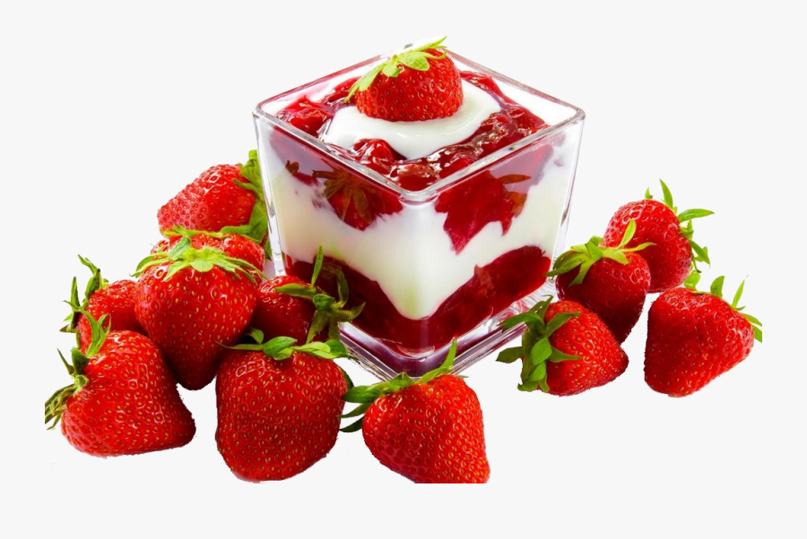 Strawberry Panna Cotta Png, Transparent Clipart