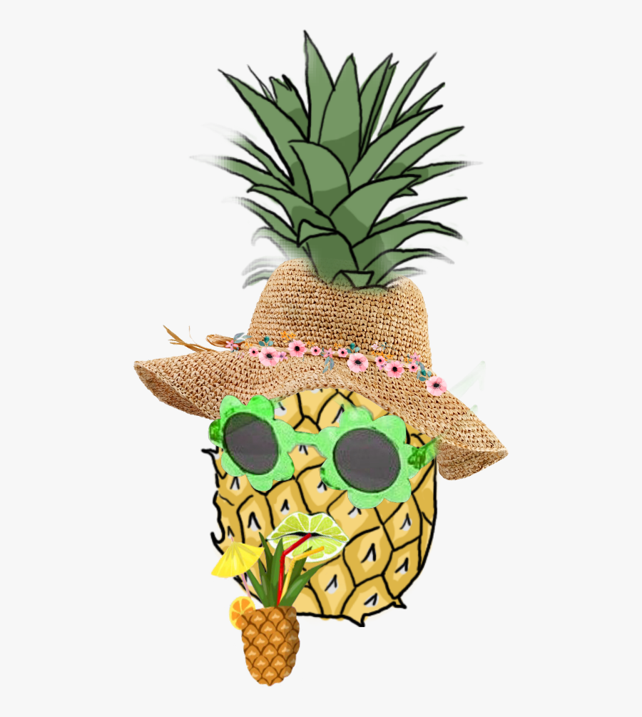 Transparent Fruit Hat Clipart - Pineapple Drawing, Transparent Clipart