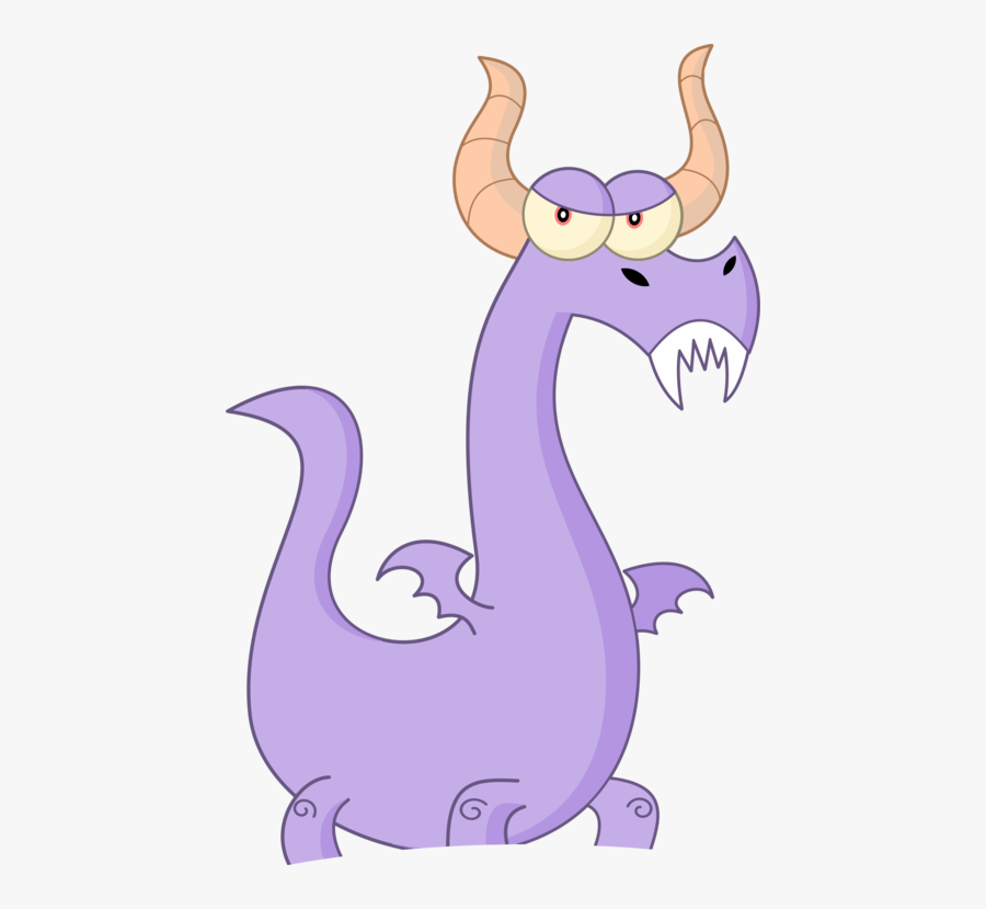 Purple Cartoon Dragon, Transparent Clipart