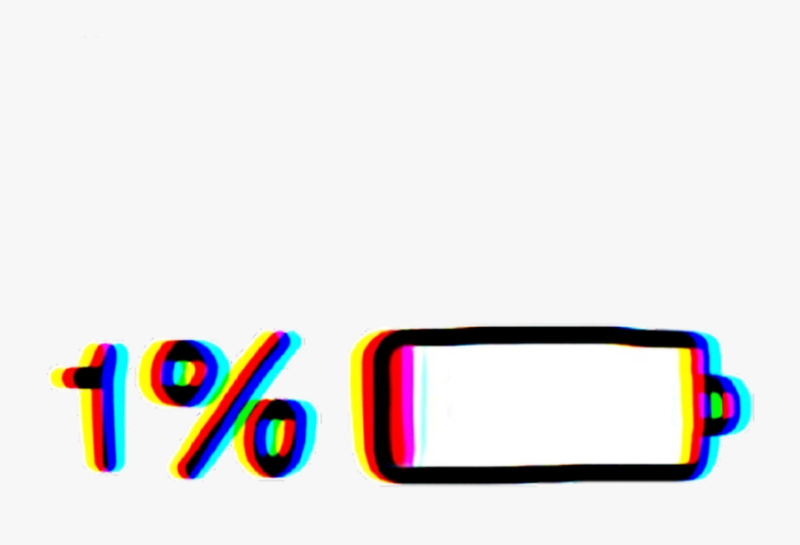#battery #percentage #1% #batterypercentage #empty - Aesthetic Png, Transparent Clipart