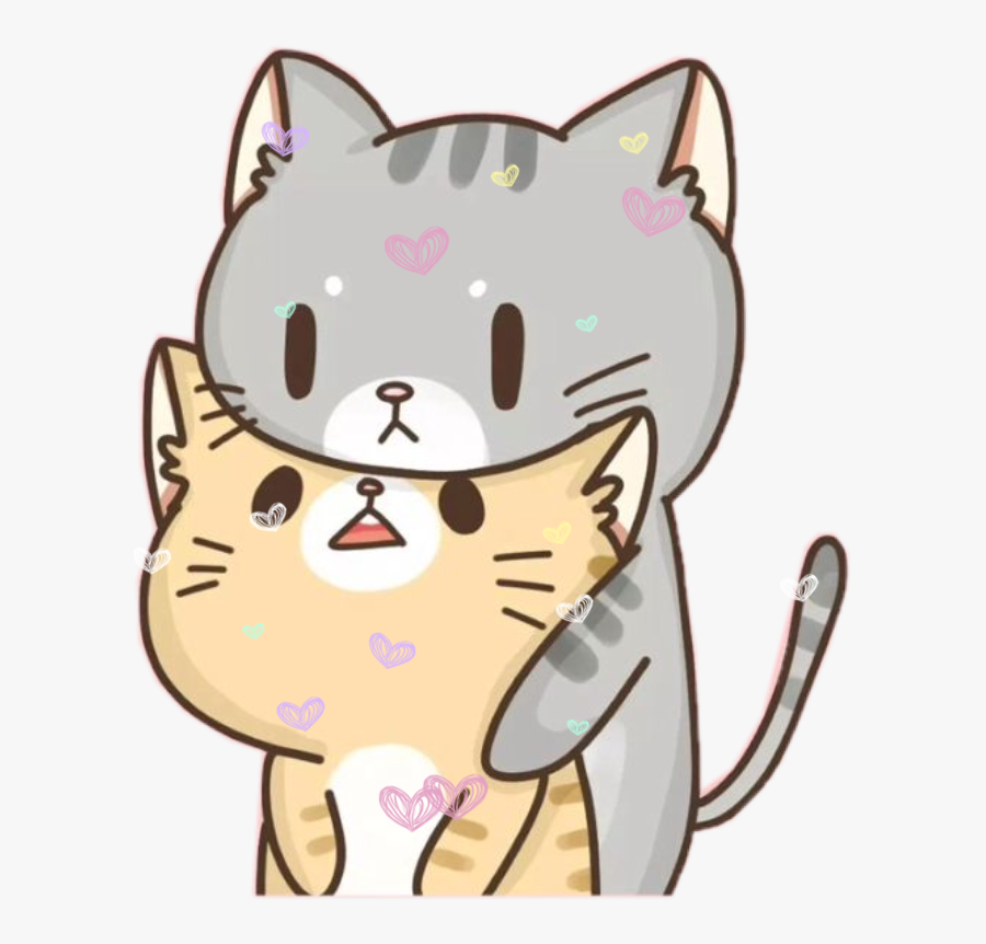 #cat #gato #friends💞 #amigos💞 #grey #gris #yellow - Stickers De Gatitos Para Whatsapp, Transparent Clipart