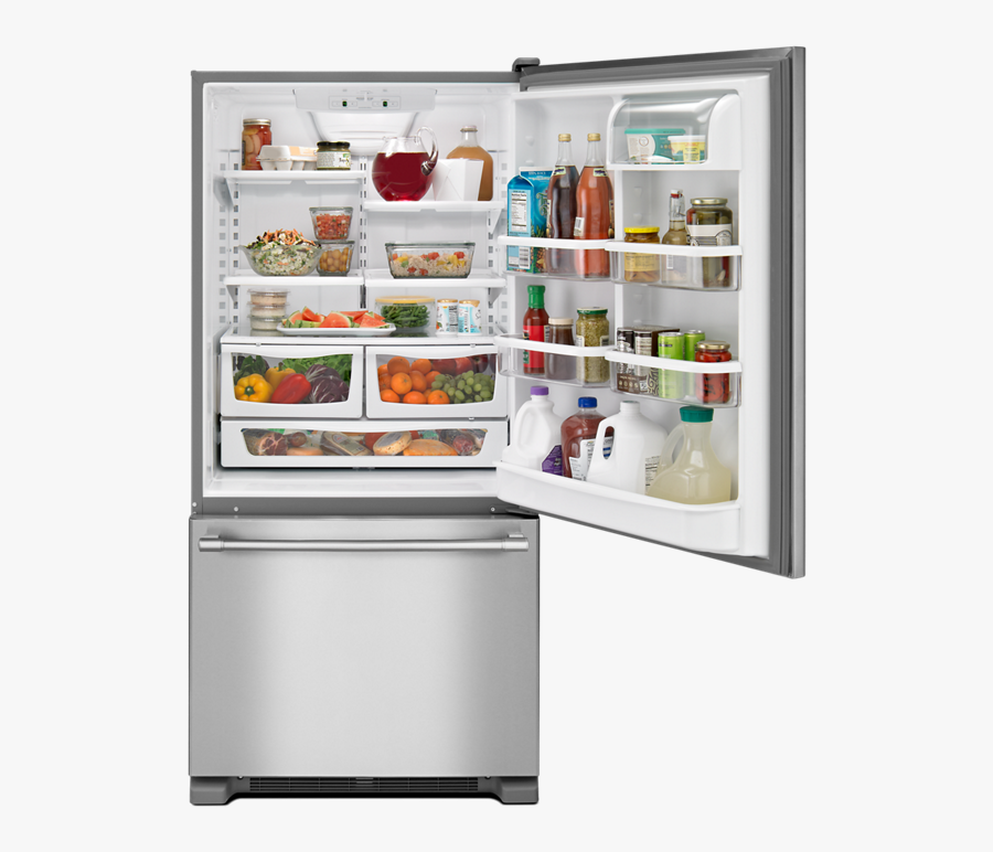Refrigerator Clipart Frozen Food - Maytag Refrigerator Bottom Freezer, Transparent Clipart