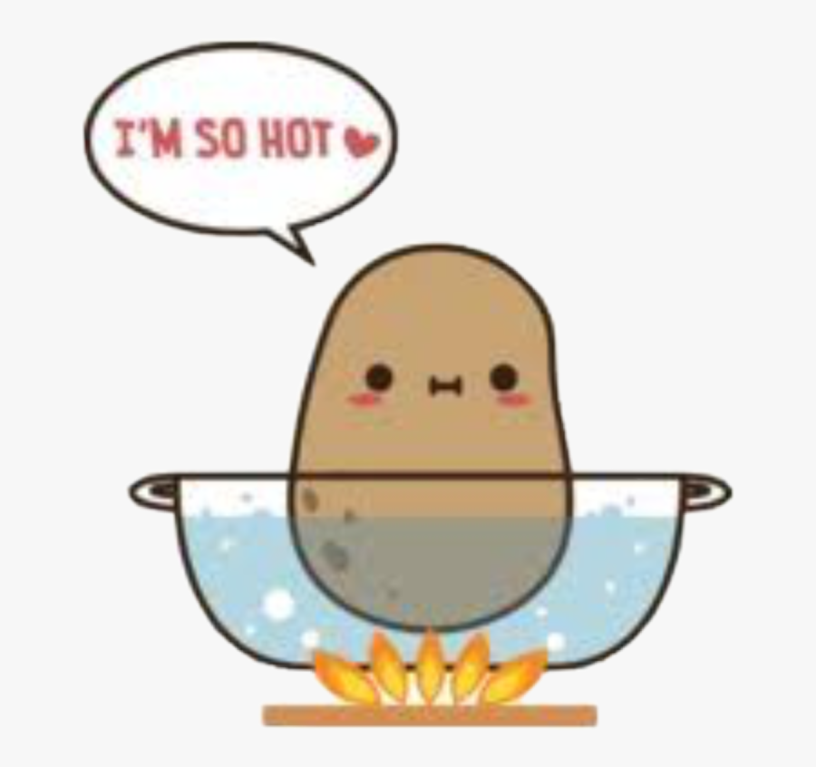 #hotpot #potatosald #potato #kawai #hot #cute #lovepotato - Kawaii Potato Stickers Line, Transparent Clipart